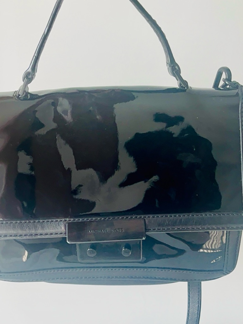 Michael Kors Black Patent Leather Crossbody Bag